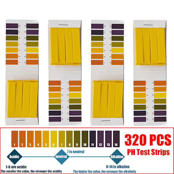 320x 1-14 pH-indikator Testremsor Laboratorie Papper Lackmustest Urin Saliv