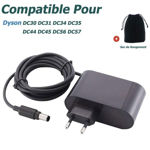 Oplader til Dyson DC30 DC31 DC34 DC35 DC44 DC45 DC56 DC57 16.75V / 24.35V Oplader til Dyson Støvsugere med Opbevaringspose