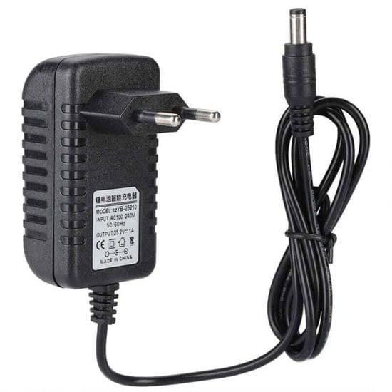 25.2V/1A Hurtigopladende Li-ion Opladeradapter, 100-240V Input, Beskyttelse på Flere Niveauer, EU Stik