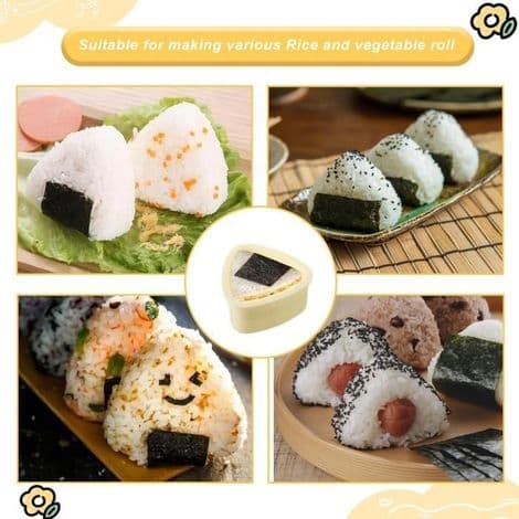 2-delt Onigiri Formsett, Onigiri Maker, Sushi Form, Risform, Non-Stick Sushi Former for Matlaging, Barnas DIY Lunsj