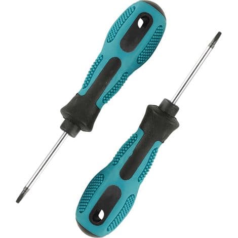 Set med 4 precisionsskruvmejslar med triangulär spets och magnetiskt multifunktionshandverktyg