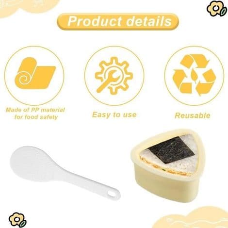 2-delt Onigiri Formsett, Onigiri Maker, Sushi Form, Risform, Non-Stick Sushi Former for Matlaging, Barnas DIY Lunsj
