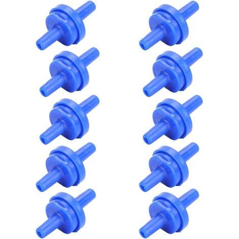 Förpackning med 10 envägs backventiler, plastbackventiler för 4 mm slangar, luftsyrepumpbackventiler, backventiler för vatten, bränsle