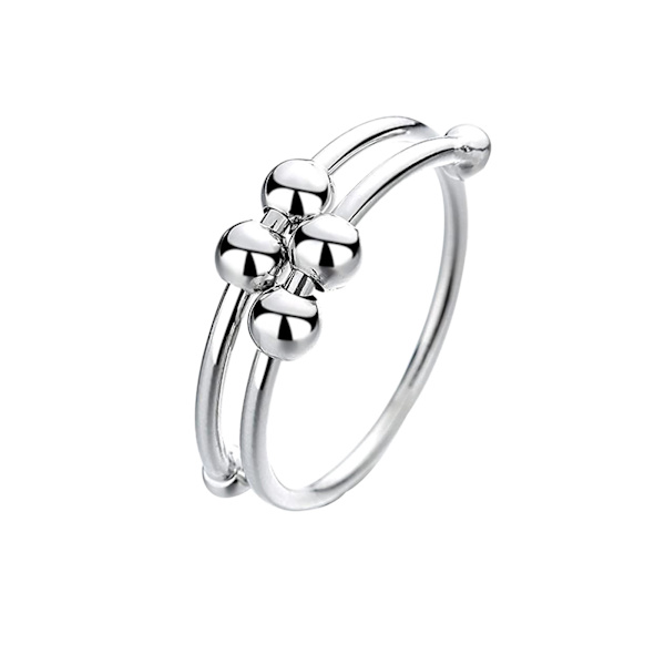 Anti-stress ring justerbar koppar silver Silver