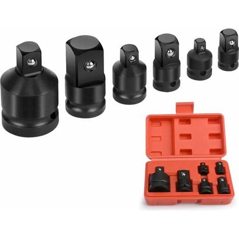 Sett med 6 slagpipeadaptere, pipeadaptere, 6 reduksjonsadaptere for 1/4\", 3/8\", 1/2\", 3/4\" piper