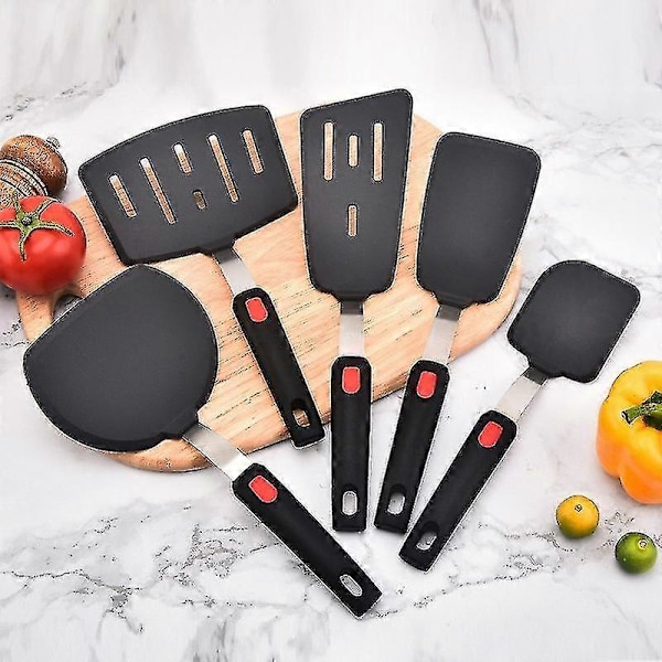 5 st Köks Silikon Vändare Spatel Läckslev Non-stick Köksredskap