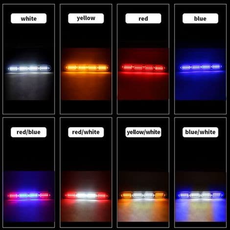 24 LED Nødblinklysbar for lastebiler og biler (2 stk - hvit)