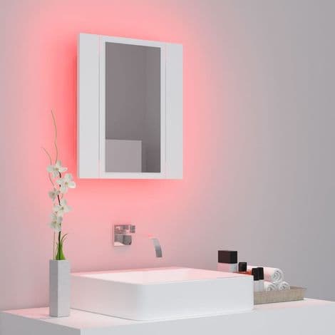 INLIFE LED Speilbaderomsskap, Hvit, 40x12x45 cm