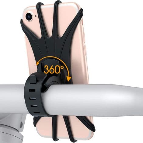 Silikone Cykeltelefonholder - Sort + Farveboks