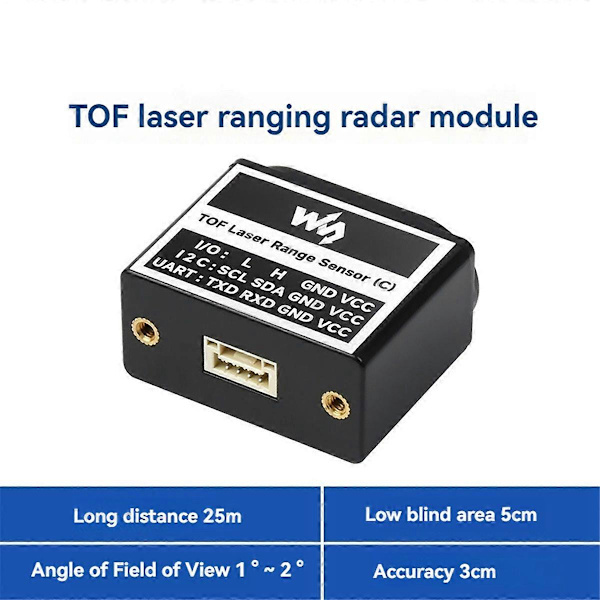 Waveshare TOF Laser Afstandssensor UART I/O I2C Interface Kommunikation 25M Rækkevidde til Raspberry Pi f