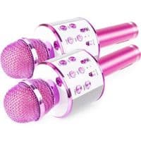 Karaokemikrofon - MAX - KM01 - Bluetooth - Innebygd høyttaler - Rosa og blå