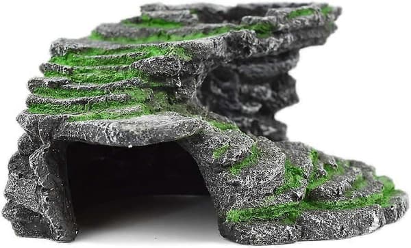 Skildpadde Solrampe Platform Reptil Shelter Habitat (Sort)