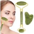 Pcs Jade Roller -hierontasetit Jade Roller ja Gua Sha Jade Roller Kasvohieronta Luonnollinen Jade Kasvorulla [u10368]