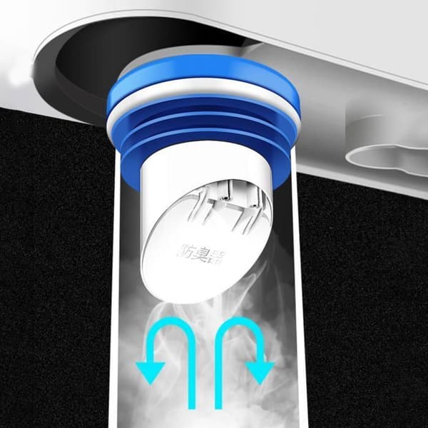 PVC lugtfælde ventil 100-110mm - 1, Toilet kontraventil til PVC afløbsrør - Sort Noneary
