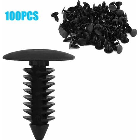 100 st plastnitklämmor, plastnitfästklämmor, bildörrklämmor, fästklämmor