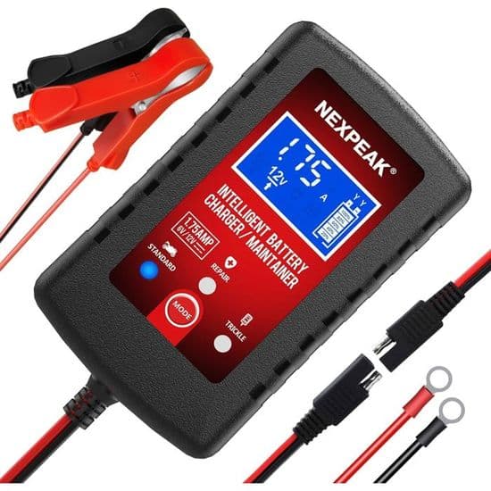 Batterioplader - NETBOAT - 6/12 V - 2 A - Batterivedligeholder - Universal