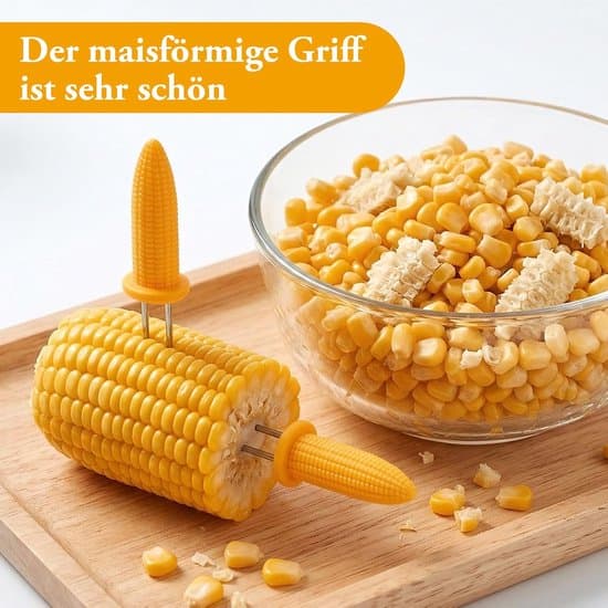 10-delt grill-/gaffelsett i rustfritt stål for mais – dobbelthodet