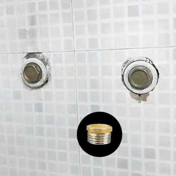 Utsøkt messingrør sekskantplugg fittings 1/2\" hann gjenge messingplugger messinghette blindplugg rørendehette 10 stk gull