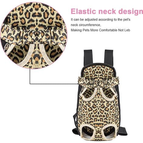 Kæledyrsbrysttaske - Leopardprint Fire Hjørner Taske - Størrelse L