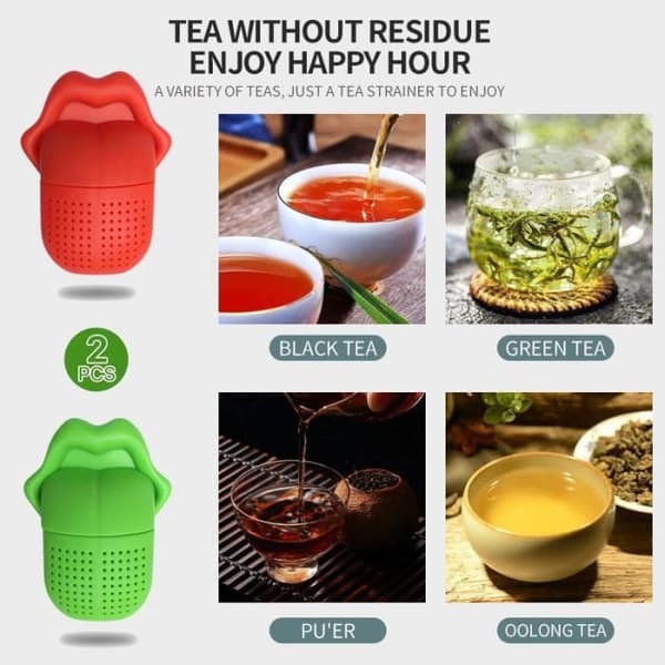 Te-infuser - Kreativ - Silikone - Finmasket - 2 Stykker - Rød/Grøn