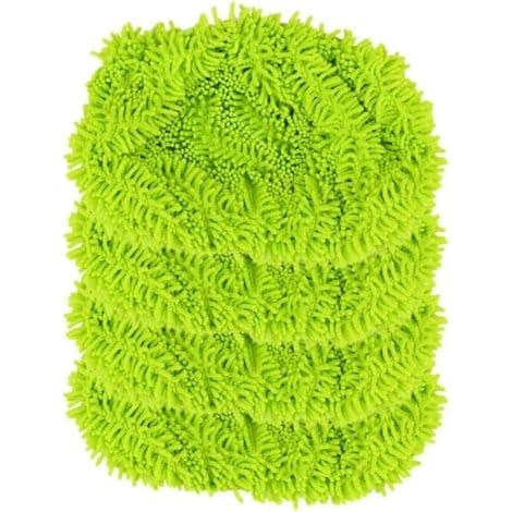 Sæt med 4 grønne vaskbare og genanvendelige moppehoveder til Swiffer Sweeper, flad mikrofiber
