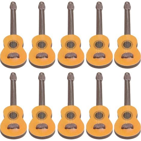 10 stycken detaljerade miniträgitarrer för 1/12 skala dockhus, söt bärbar modell