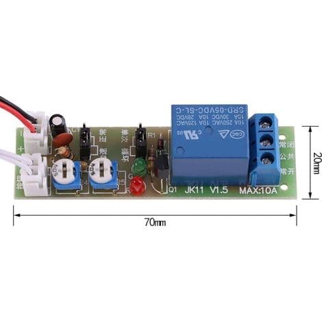 Justerbar uendelig cyklus timer-switch on/off relæmodul (DC12V, 0-15min)