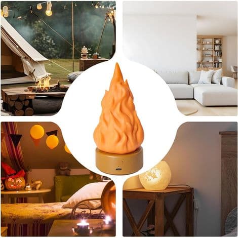 Flimrende Flamme LED Bordlampe for Halloween, 3 Moduser