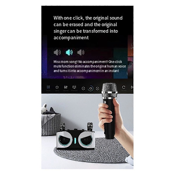 SD306plus Uggla Bluetooth Högtalare Kraftfull Portabel med Dubbla Mikrofoner HIFI Ljud Perfekt för Karaoke och O