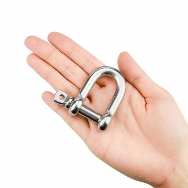 Set med 4 M10 schacklar i rostfritt stål, D-ringschacklar, lyftschacklar