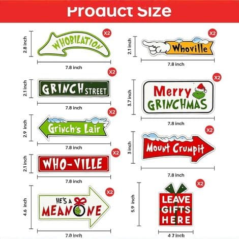 Bestselgende Grinch julepynt, Grinch dekorative paneler, julepynt, festutstyr