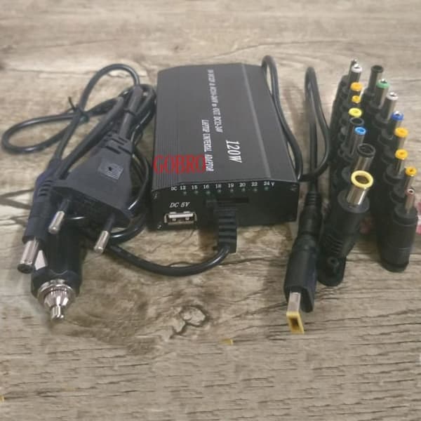 GOBRO 120W Universal Laptop Strømforsyning Oplader med 12V til 24V Stik