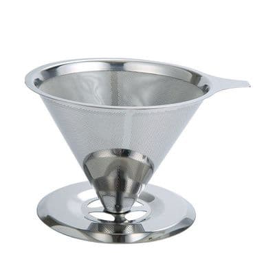 Kaffefilter - KZQ - Rustfrit stål - Vaskbart og genanvendeligt - Netdesign - Høj kvalitet