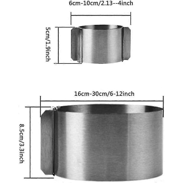 Justerbar 15-30 cm Cirkel Kakform