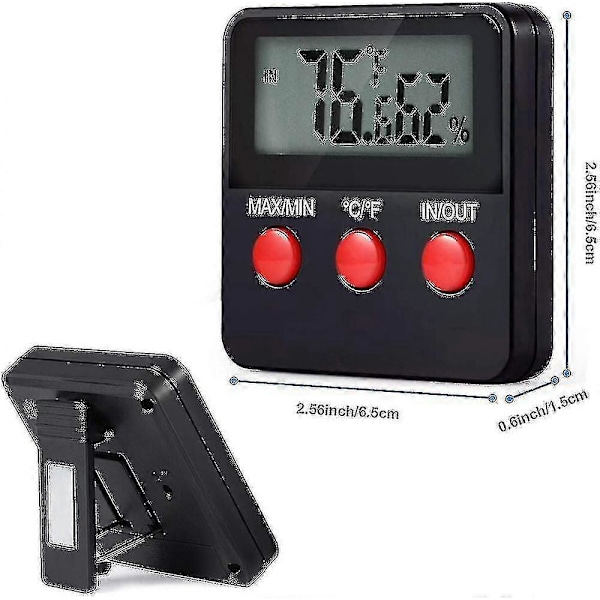 Digital Termometer LCD Hygrometer Temperatur- och Fuktighetsmätare för Husdjur Inkubator, Tank Digital Spårad Termometer