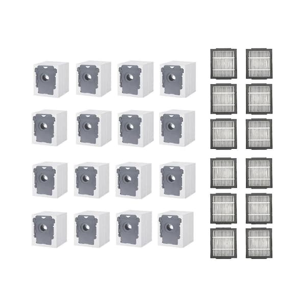 16-pack dammsugarpåsar & 12-pack Hepa-filter för I7 I7+ I1 I3 I3+ I4 I4+e5 E6 Dammsugare