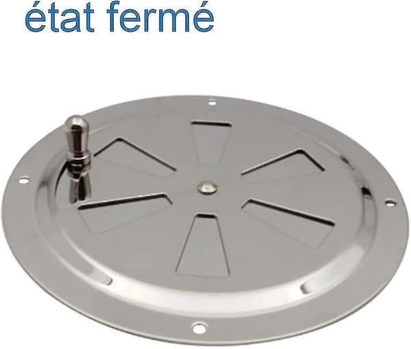 Rund ventilationsrist, justerbar ventilationsåbning i rustfrit stål