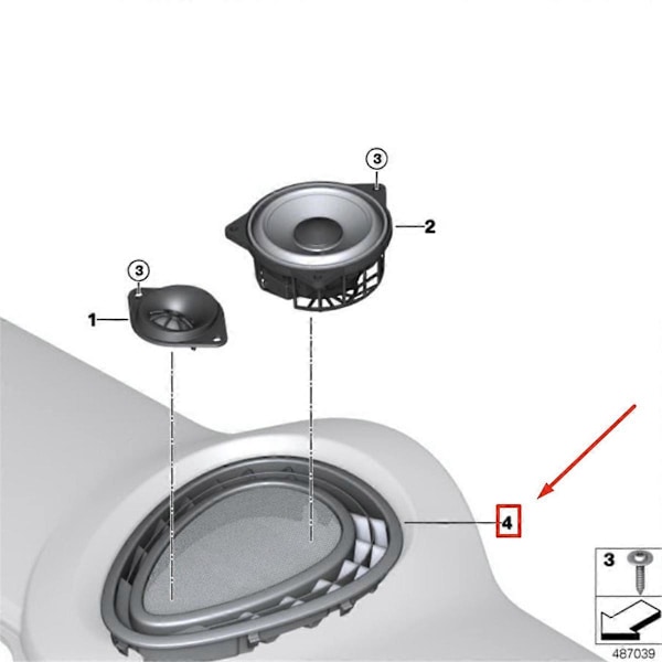 Högtalargaller för instrumentbräda 64229262803 för F55 F56 F57 F60 Ljudhögtalargaller Biltillbehör