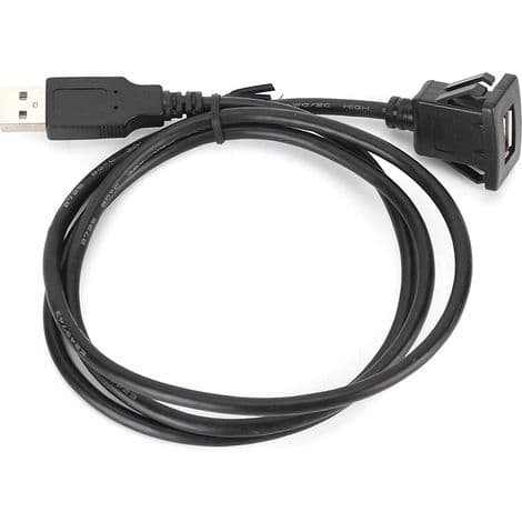 USB 2.0 dashbordadapterkabel, enkeltports lydforlengelse for bil og motorsykkel