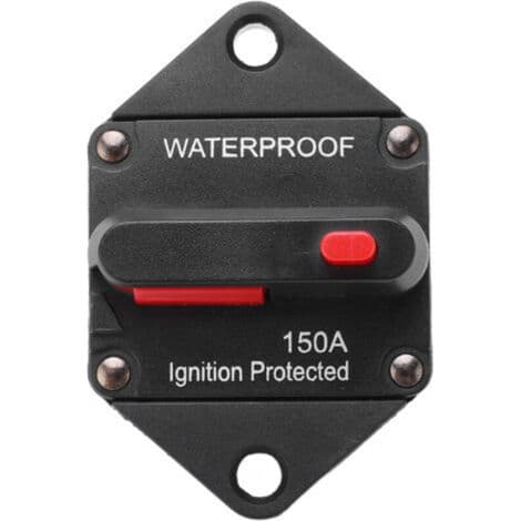 32V DC effektbryter med manuell tilbakestilling, vanntett, for bil, båt, lastebil, buss, bobil, firehjuling, 150A