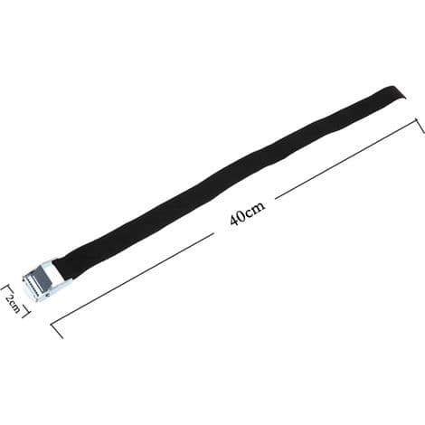 Sett med 8 festestropper for campingvogn og bobil (40 cm x 2 cm) laget av sinklegering.