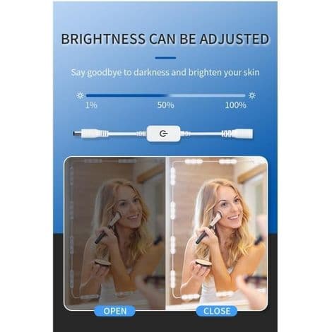 Sminkespeil - LED - Dimbar - Hvit - 7000K - Baderom