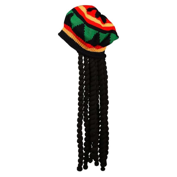 2-pack Rasta-mössa med svarta dreadlocks Bob Marley Dreadlocks Peruk med Rasta Tam-mössa Maskerad Rasta Perukmössa