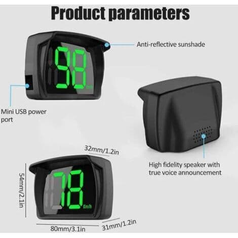 Head-up display digitalt bil speedometer, head-up display bil speedometer GPS, head-up display km/t