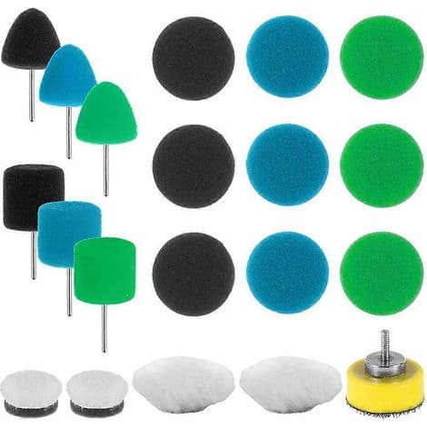 Sett med 20 mini poleringsputer, poleringsputer for små biloverflater, slitesterke svampull poleringsputer