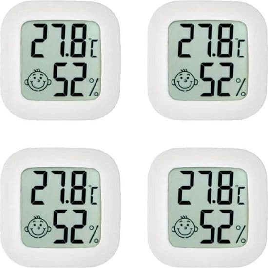 [4-pak] Indendørs rumtermometer | Smart digitalt hygrometer | Hjemmetemperaturmåler | Sensorfugtighedsmåler