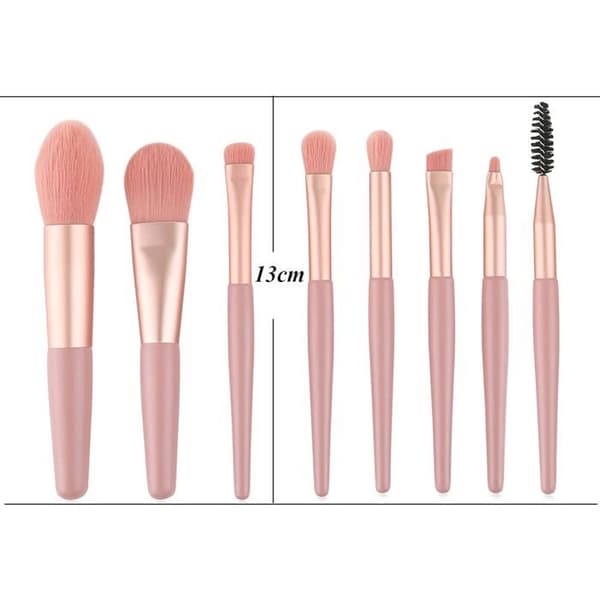 Øjenmakeupbørster, 8 stk. Foundationbørste Rensebørste Blushbørste Professionelt Flydende Foundation Sæt (Pink)