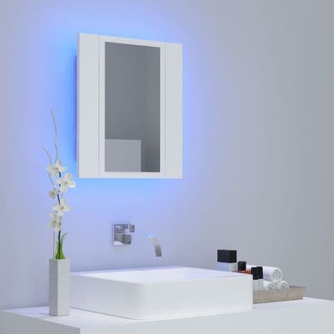INLIFE LED Speilbaderomsskap, Hvit, 40x12x45 cm