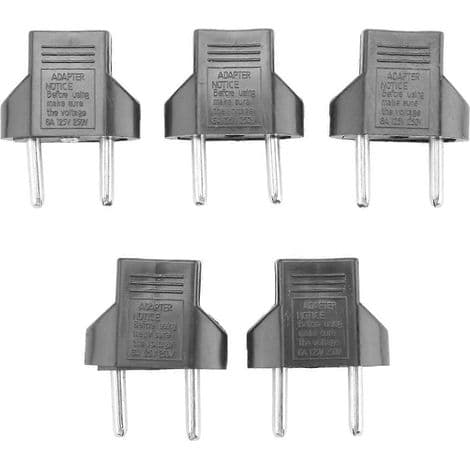5X USA til EU reiseadapter (europeisk plugg)