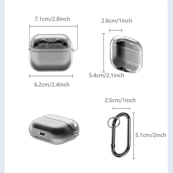 Skyddsfodral för Samsung Galaxy Buds 3/Buds 3 Pro med karbinhake